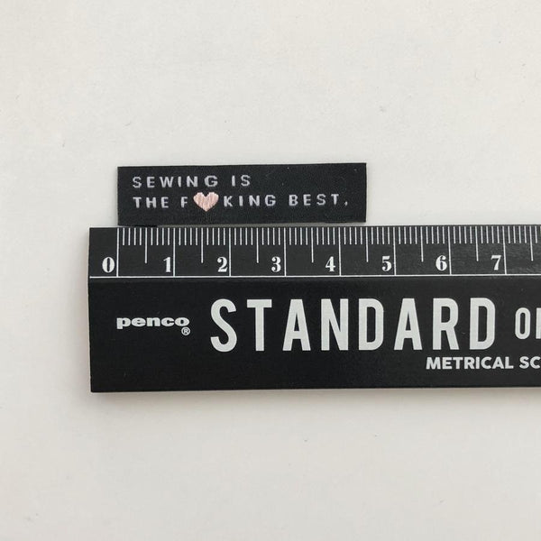 'Sewing Is The F*cking Best' woven labels 8 pack