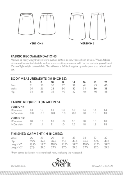 Ava Skirt (sizes 6 - 20)