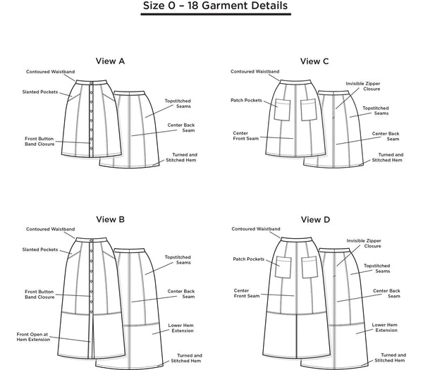Reed Skirt (sizes 0 - 18)