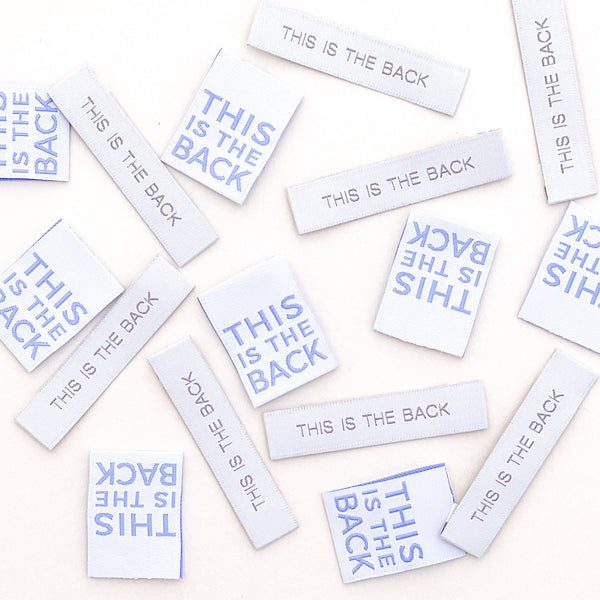 'This is the Back' (dual pack) woven labels 10 pack